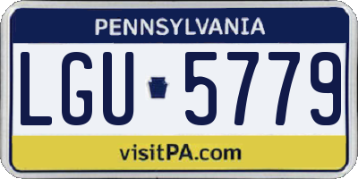 PA license plate LGU5779