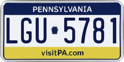 PA license plate LGU5781