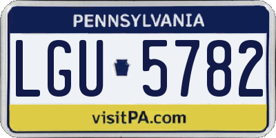 PA license plate LGU5782