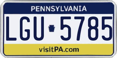 PA license plate LGU5785