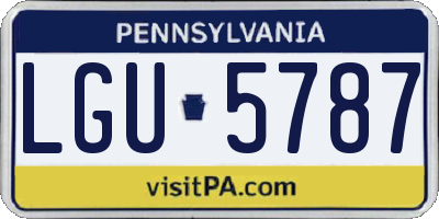 PA license plate LGU5787