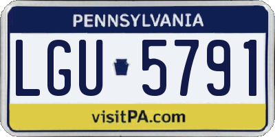 PA license plate LGU5791