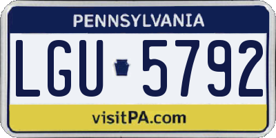PA license plate LGU5792