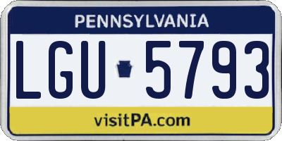 PA license plate LGU5793
