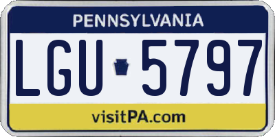 PA license plate LGU5797