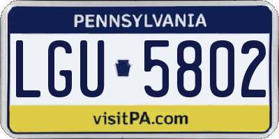 PA license plate LGU5802