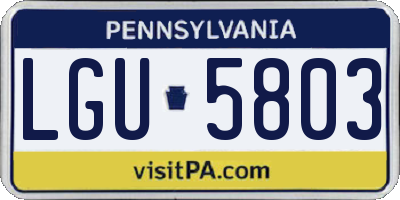PA license plate LGU5803