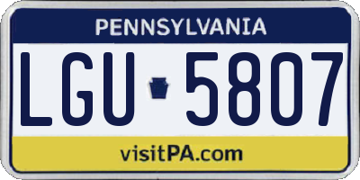 PA license plate LGU5807