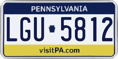 PA license plate LGU5812