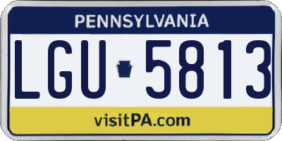 PA license plate LGU5813