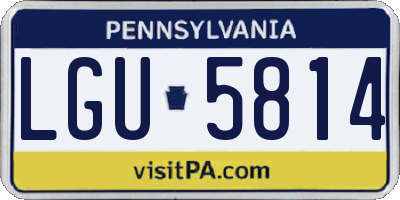PA license plate LGU5814