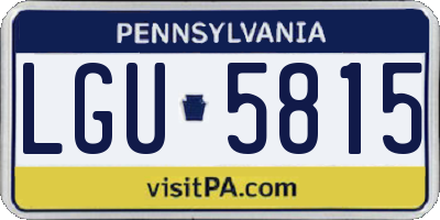 PA license plate LGU5815