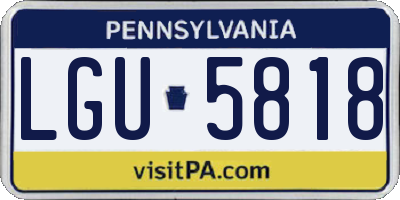 PA license plate LGU5818