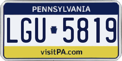 PA license plate LGU5819