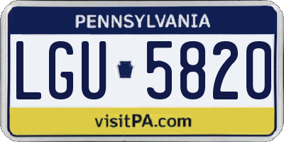 PA license plate LGU5820