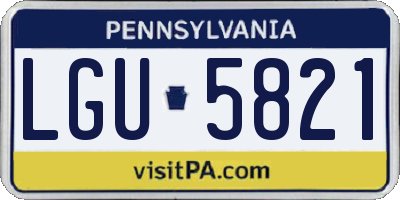 PA license plate LGU5821