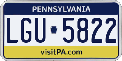 PA license plate LGU5822
