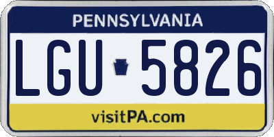 PA license plate LGU5826