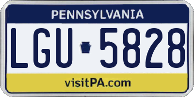 PA license plate LGU5828