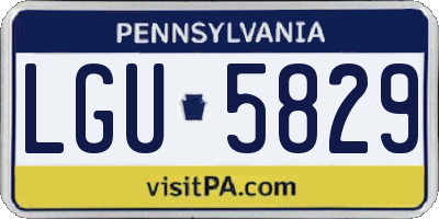 PA license plate LGU5829