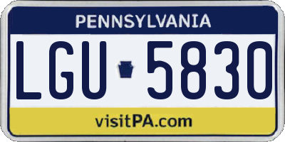 PA license plate LGU5830
