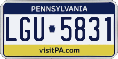 PA license plate LGU5831