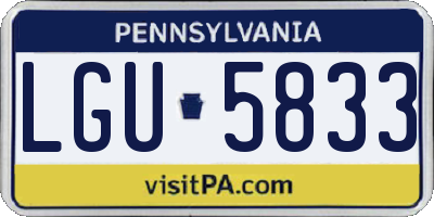 PA license plate LGU5833