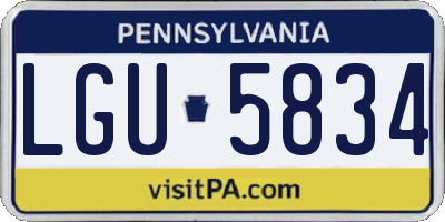 PA license plate LGU5834