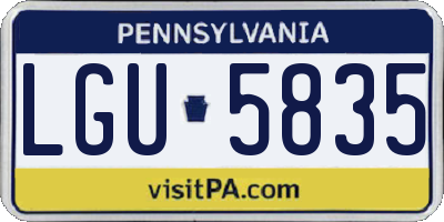 PA license plate LGU5835