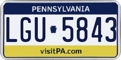 PA license plate LGU5843