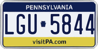 PA license plate LGU5844