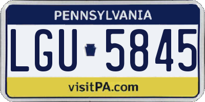 PA license plate LGU5845
