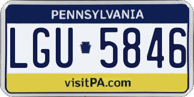 PA license plate LGU5846