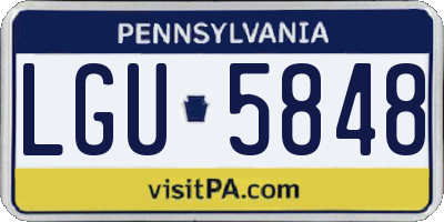 PA license plate LGU5848