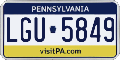 PA license plate LGU5849
