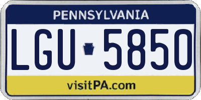 PA license plate LGU5850