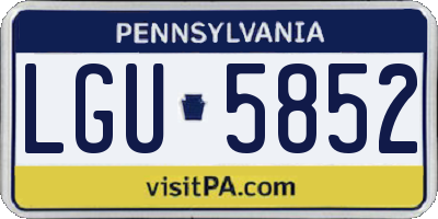 PA license plate LGU5852