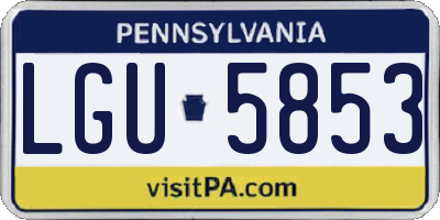PA license plate LGU5853