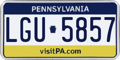 PA license plate LGU5857