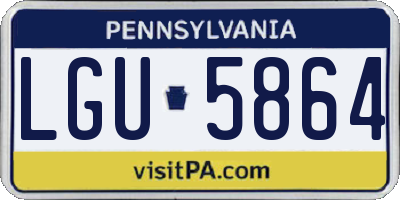 PA license plate LGU5864