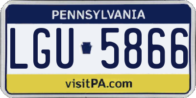PA license plate LGU5866