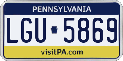 PA license plate LGU5869