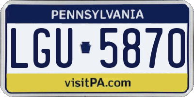 PA license plate LGU5870