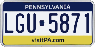 PA license plate LGU5871