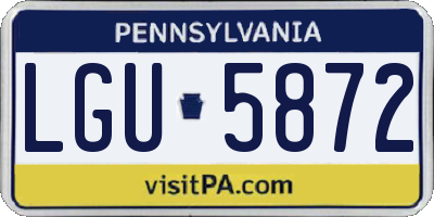 PA license plate LGU5872