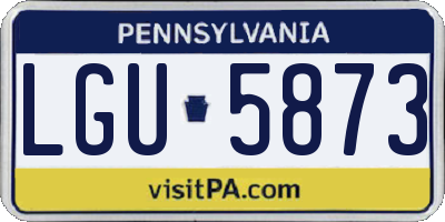 PA license plate LGU5873