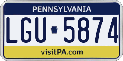 PA license plate LGU5874