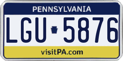 PA license plate LGU5876