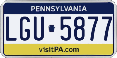 PA license plate LGU5877