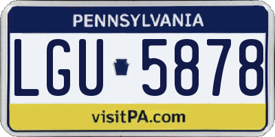 PA license plate LGU5878